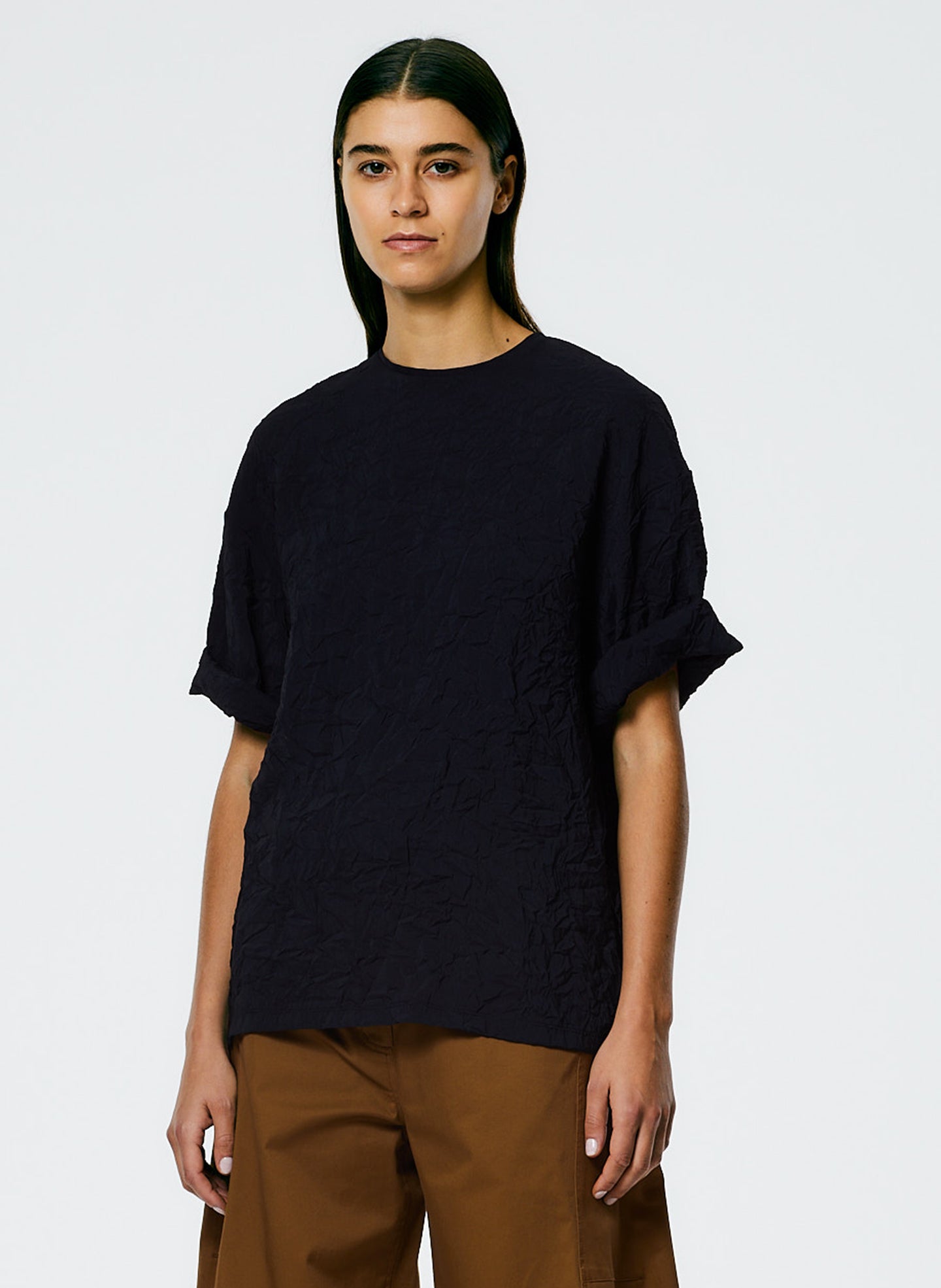 Crinkle Shirting Easy T-Shirt - Midnight Navy-1