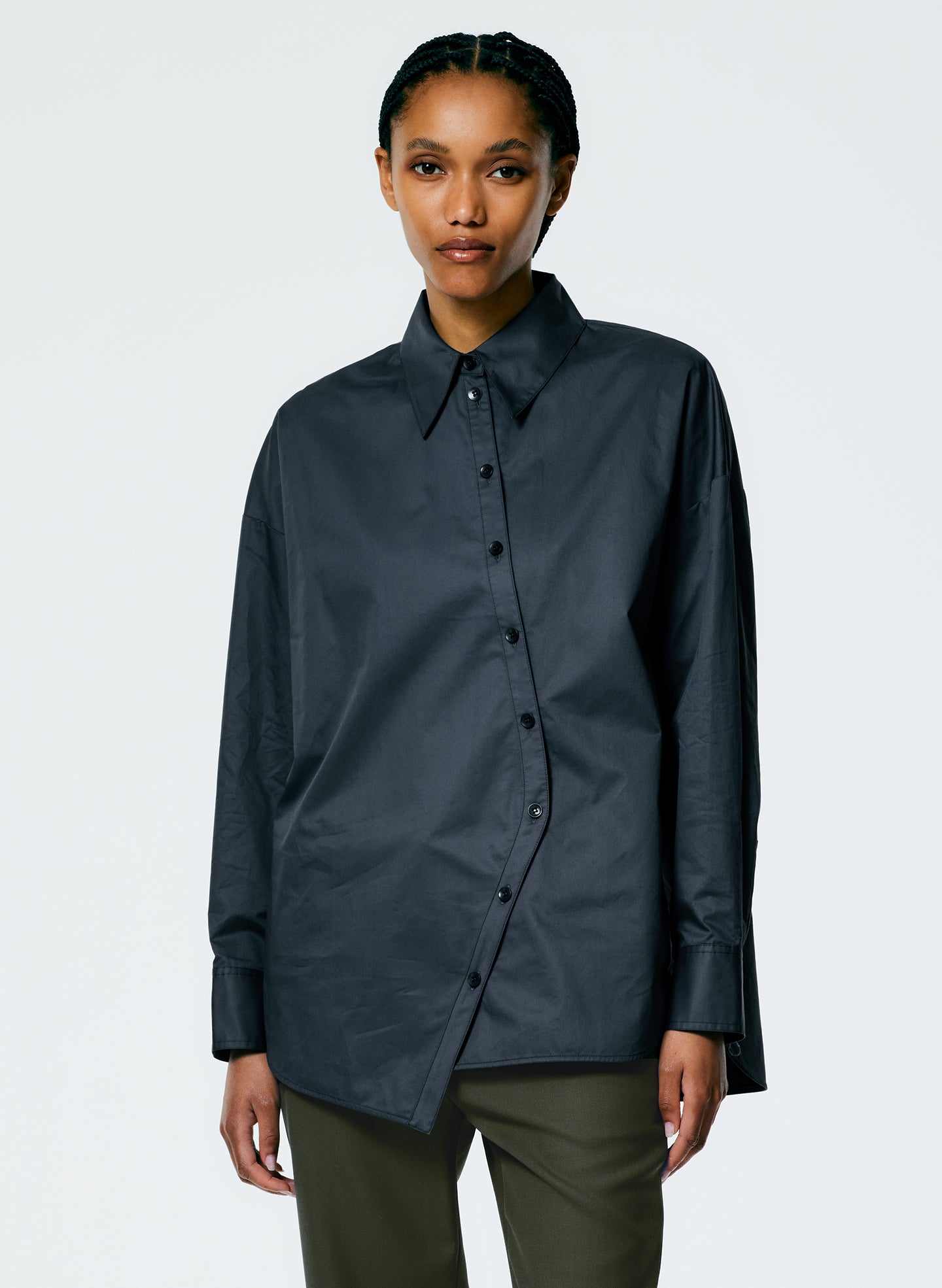 Eco Poplin Asymmetrical Shirt Tibi Official Eco Poplin Asymmetrical Shirt Tibi Official