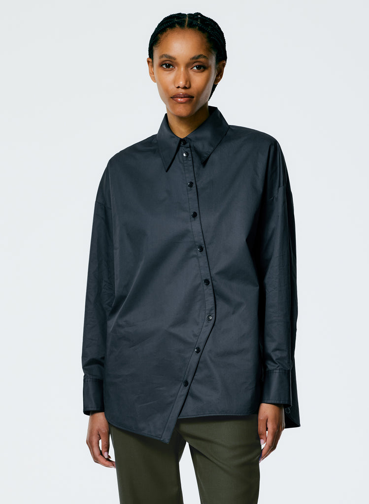 Eco Poplin Asymmetrical Shirt