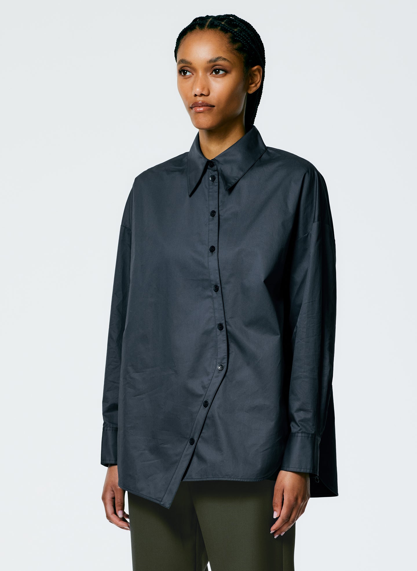 Eco Poplin Asymmetrical Shirt – Tibi Official