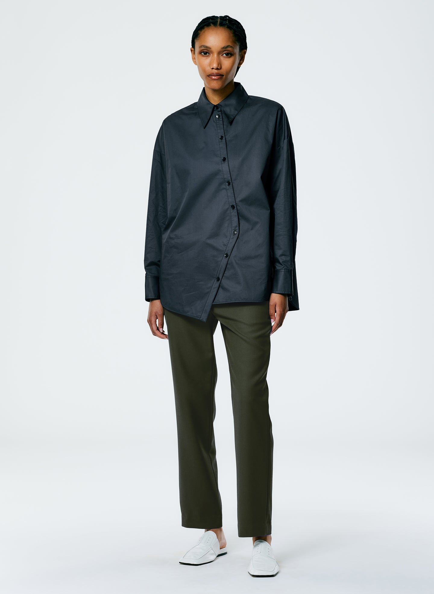 Eco Poplin Asymmetrical Shirt – Tibi Official