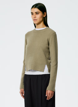 Stretch Cashmere Crewneck Pullover Chicory-2