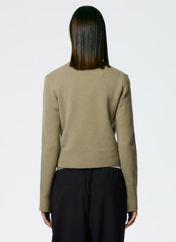 Stretch Cashmere Crewneck Pullover Chicory-3