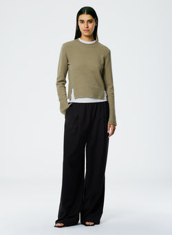 Stretch Cashmere Crewneck Pullover Chicory-4