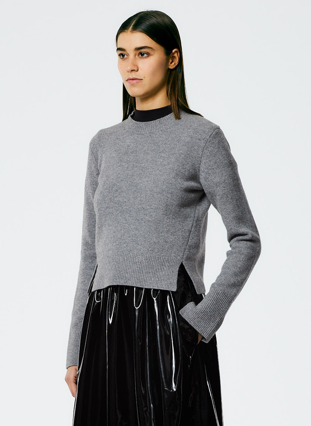 Stretch Cashmere Crewneck Pullover – Tibi Official