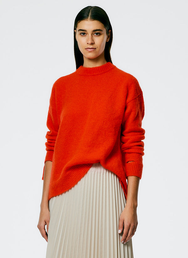 Soft Mohair Crewneck Easy Pullover - Red-1