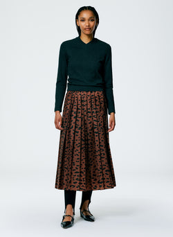 Recycled Sporty Nylon Cheetah Pleated Pull On Skirt – Tibi Official