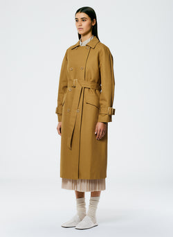 Sculpted Cotton Trench Tan-4