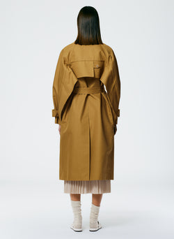 Sculpted Cotton Trench Tan-5