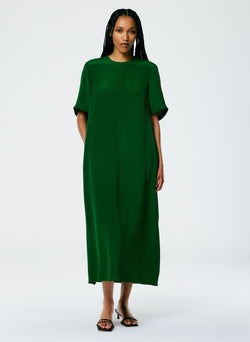 4 Ply Silk T-Shirt Dress Grass-2