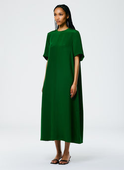 4 Ply Silk T-Shirt Dress Grass-3