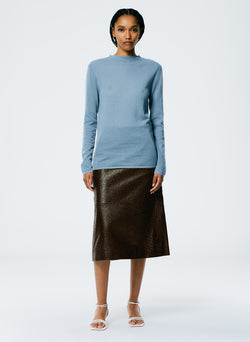 Skinlike Mercerized Wool Soft Sheer Pullover Blue Mist-4