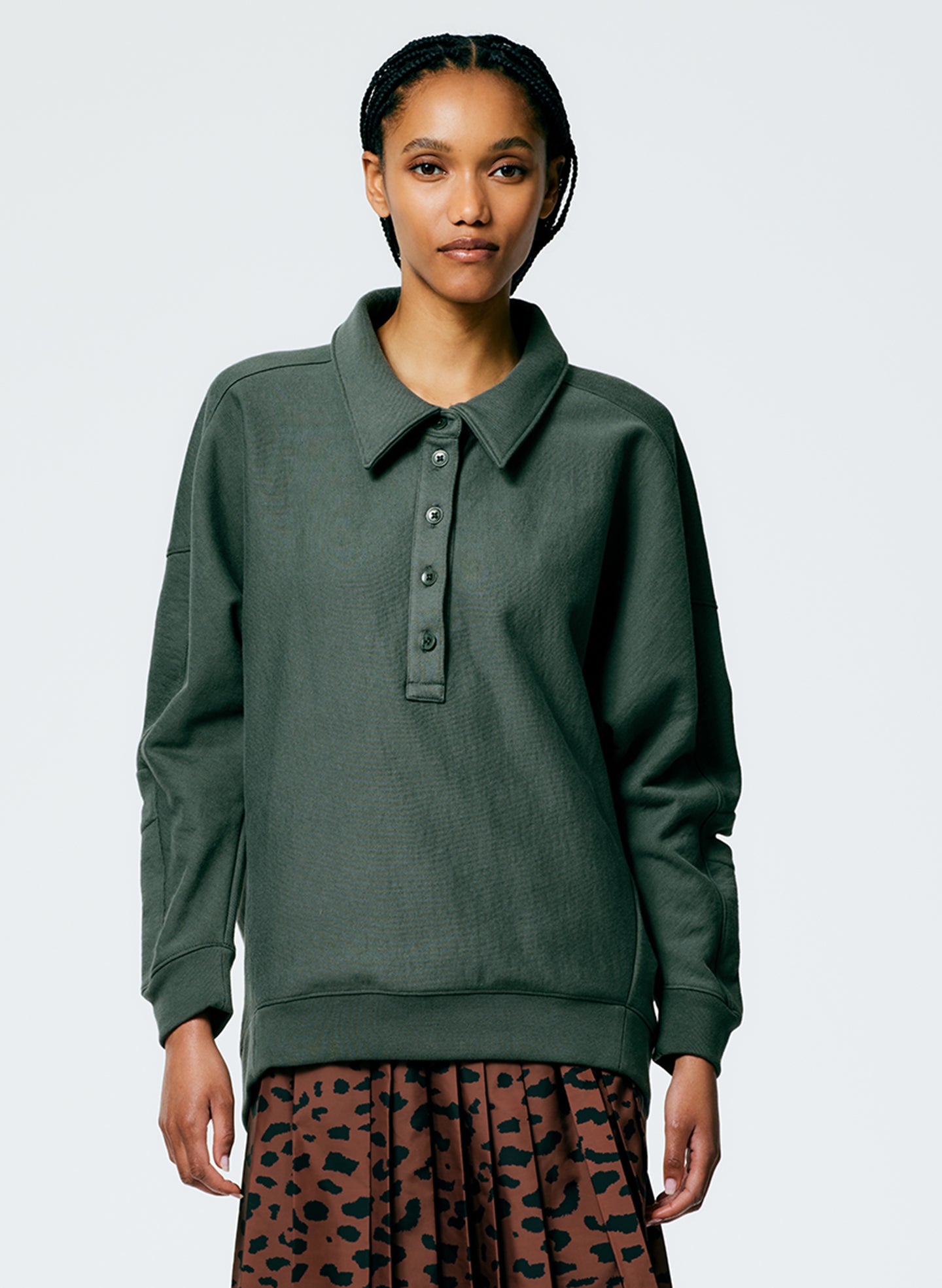 Cocoon Crewneck Sweatshirt - Grey Pine-1