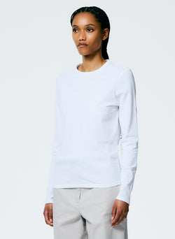 Long Sleeve Fitted T-Shirt White-2