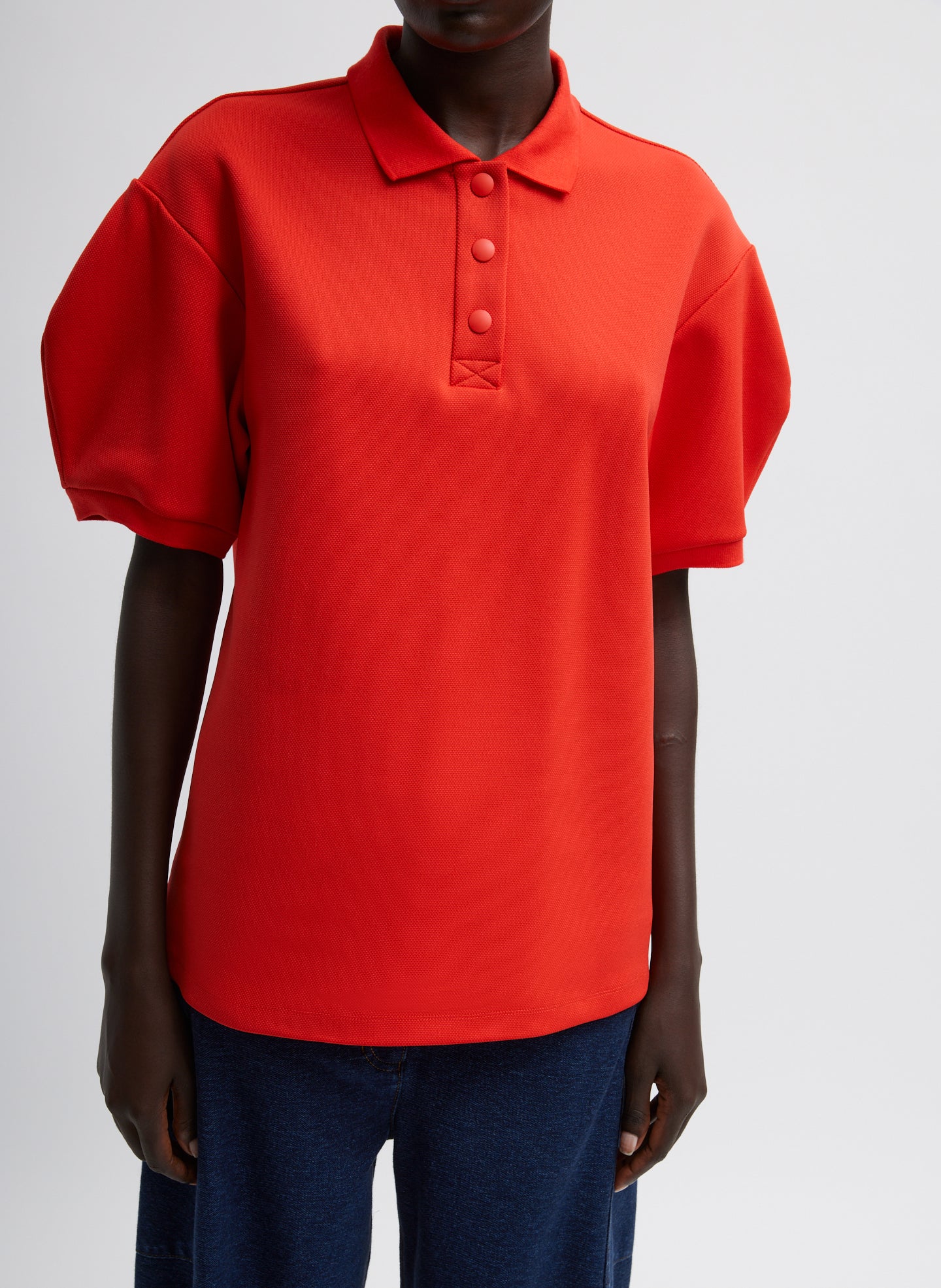 Luxe Pique Polo Shirt - Red-1