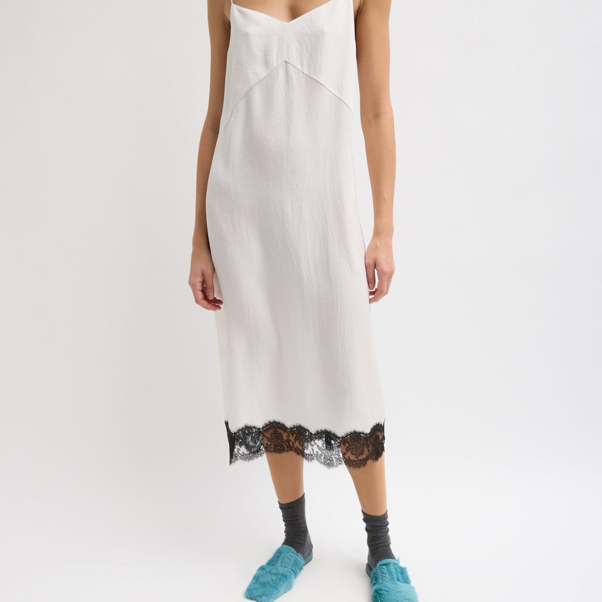 Lace Applique Slip Dress – Tibi Official