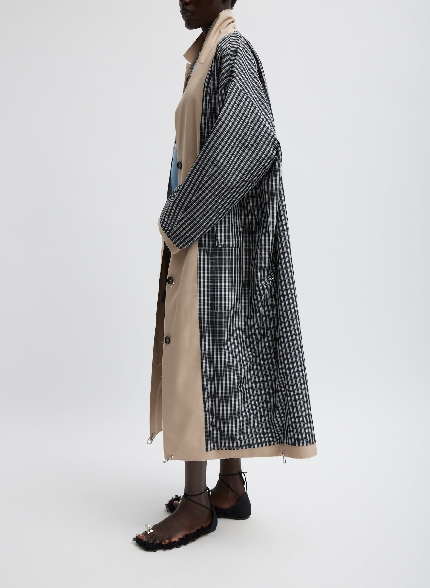 Reversible Cuffed Trench - Tan-10