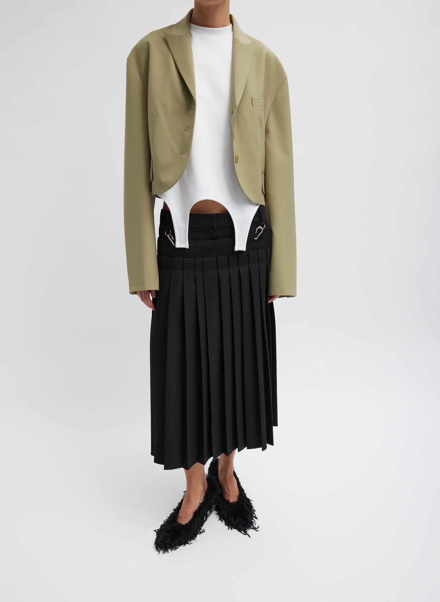 TIBI Navy outlets Cluster Cropped Bomber Jacket