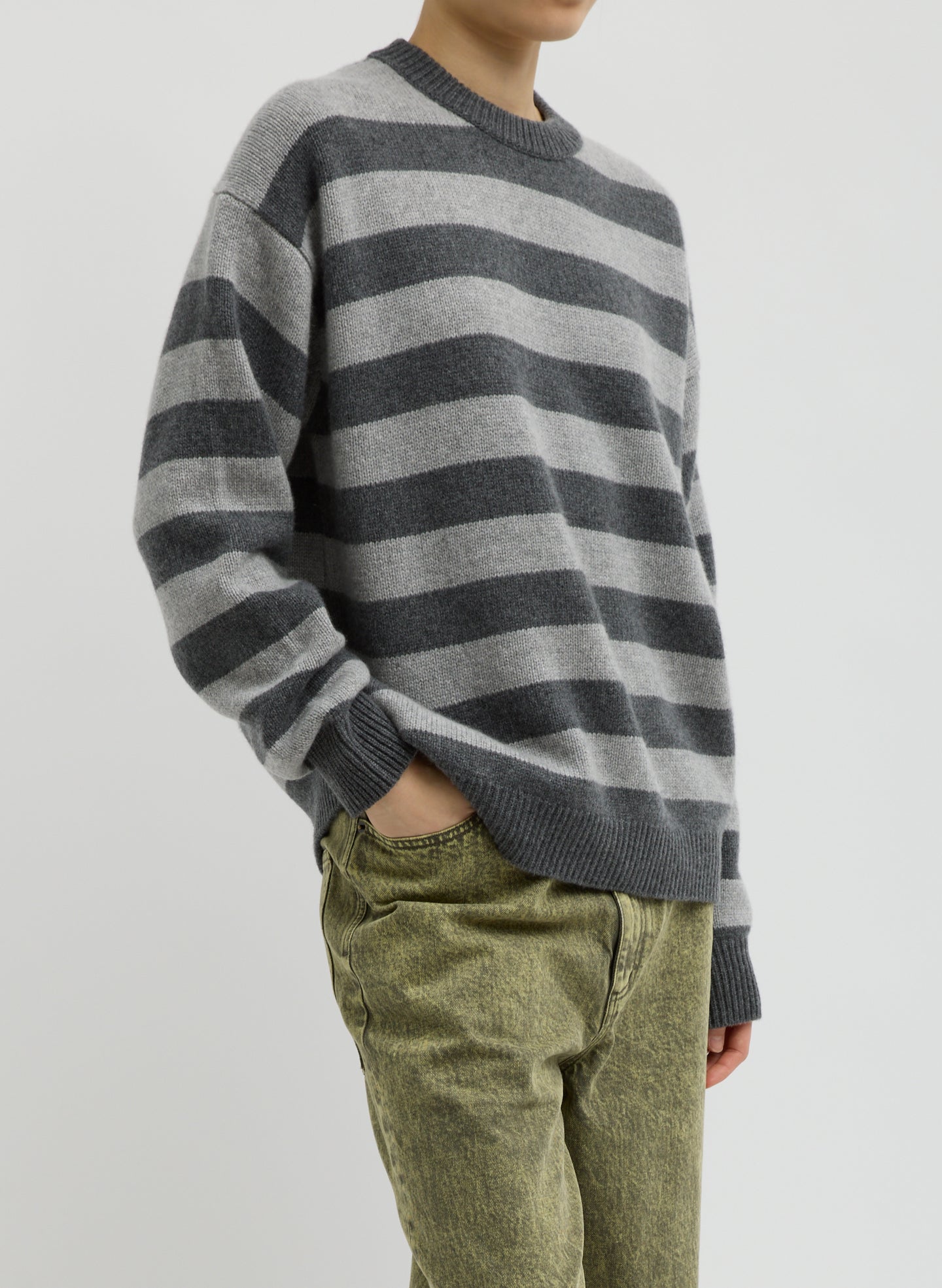 Striped Cashmere Crewneck Easy Pullover – Tibi Official