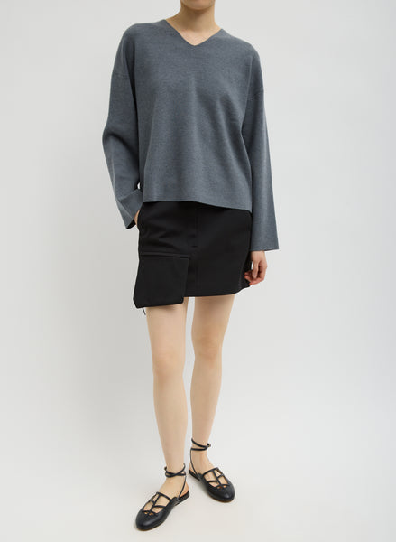 THEREDTHREAD S bicolor layered tops グレー Double Faced Cashmere Oversized Easy Sweater – Tibi Official