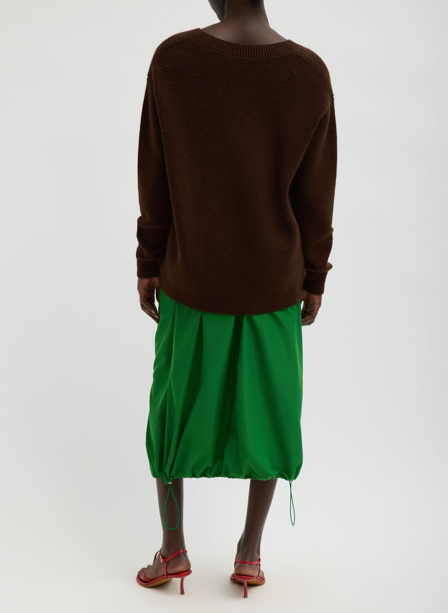 Cardigan Stitch V-Neck With Removable Dickie – Tibi Official