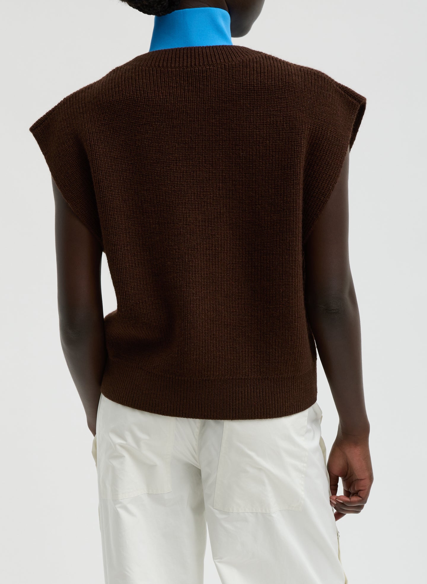 Cardigan Stitch Sweater Vest With Removable Dickie – Tibi Official
