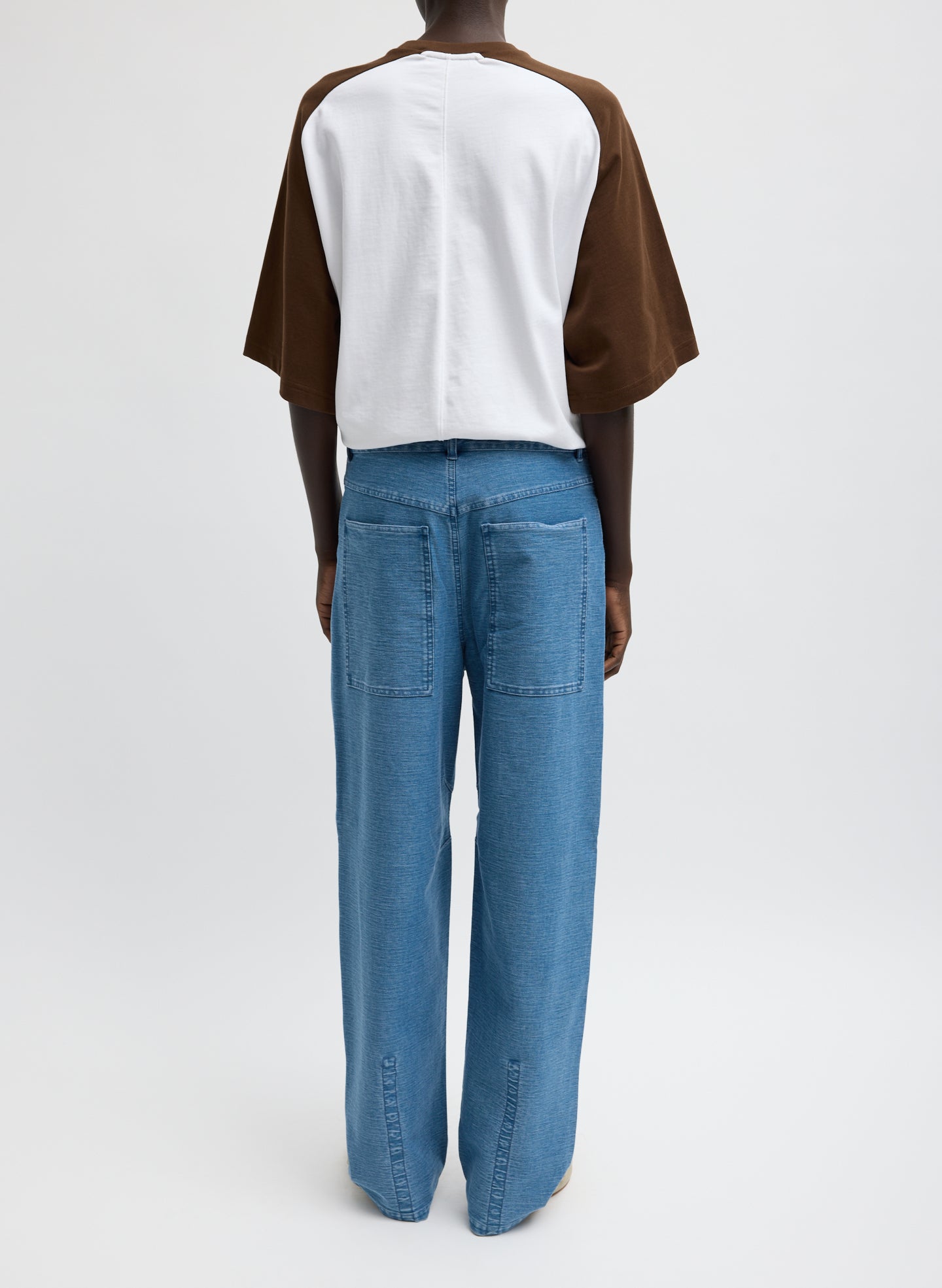 Classic Blue Denim Interlock Mica Jean - back view on model