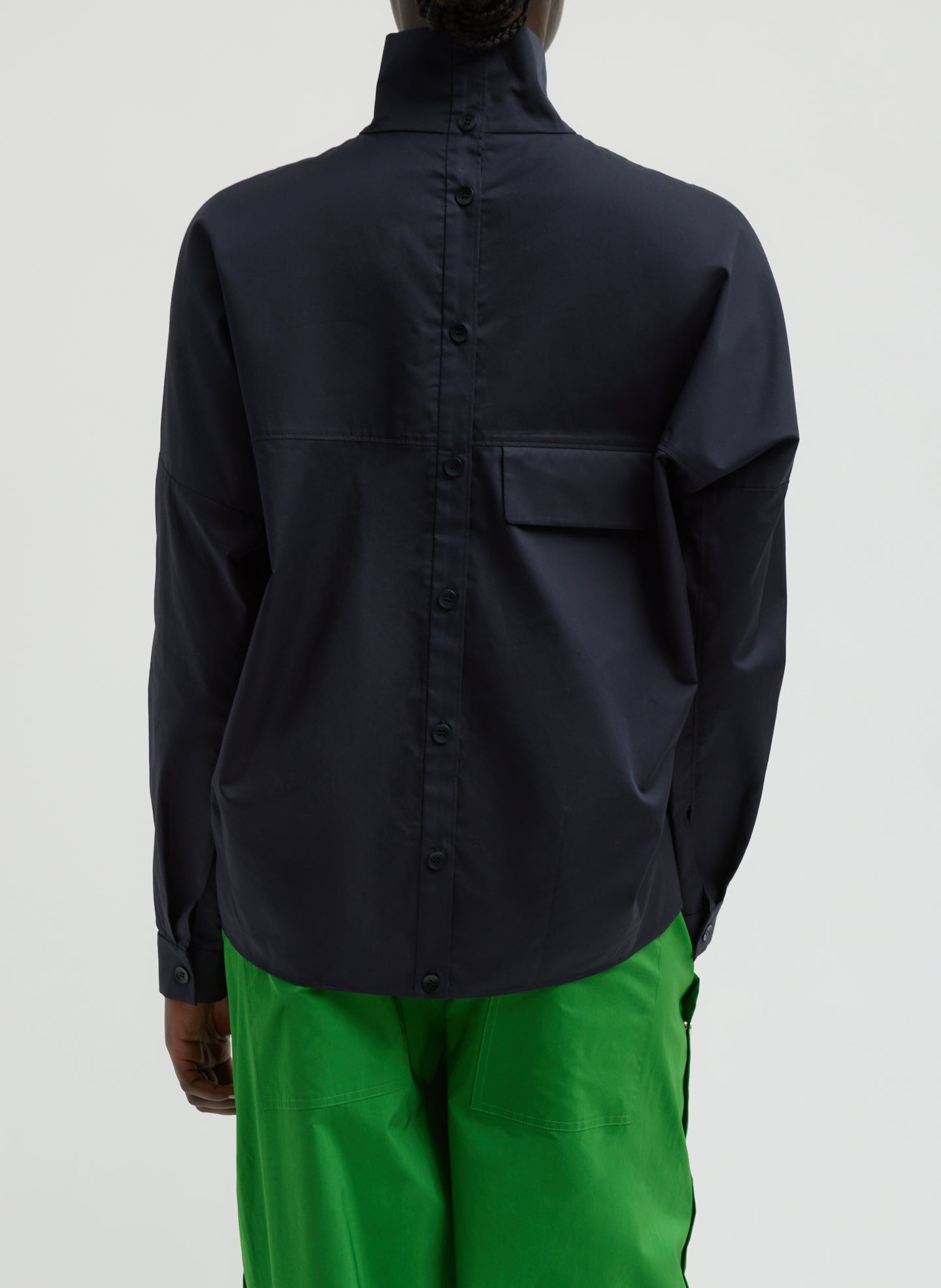 Eco Poplin Funnel Neck Dolman Top – Tibi Official