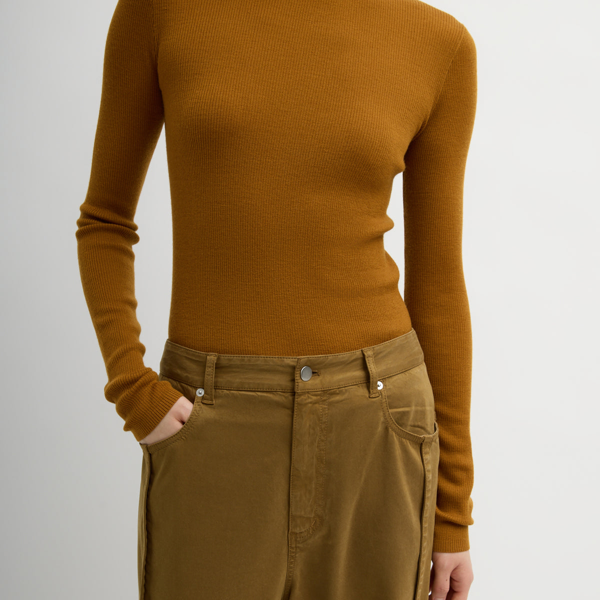 Featherweight Ribbed Sweater Crewneck Pullover – Tibi Official