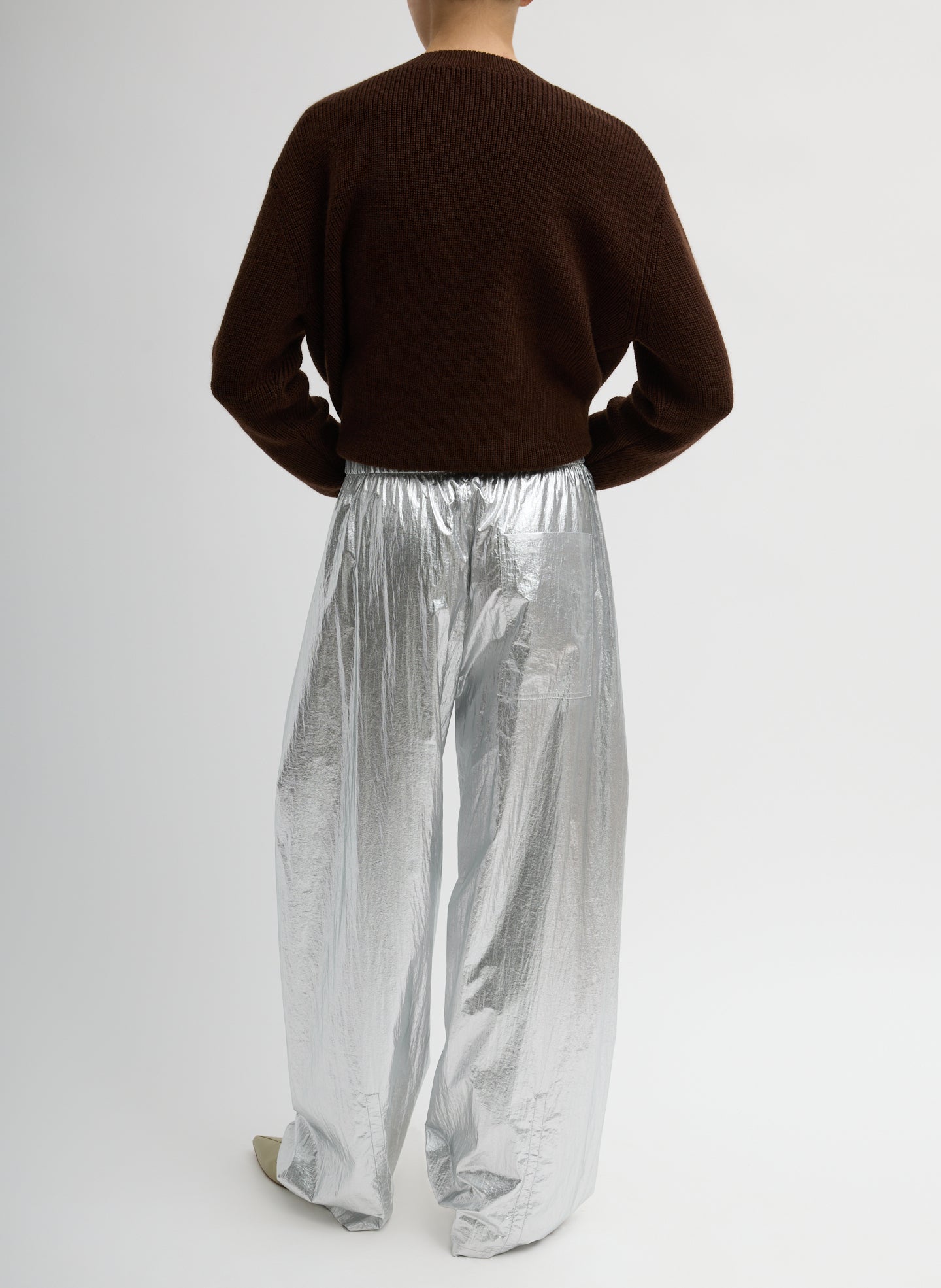 Silver Metallic Nylon Winslow Pant – Tibi Official