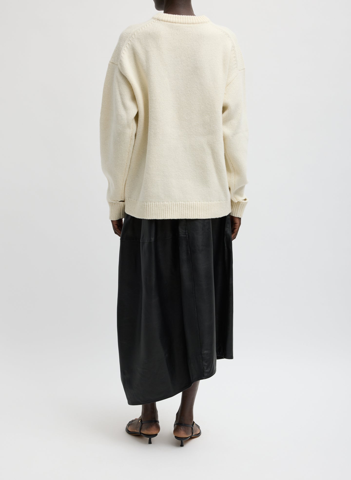 Soft Wool Ski Easy Pullover Crewneck Sweater – Tibi Official