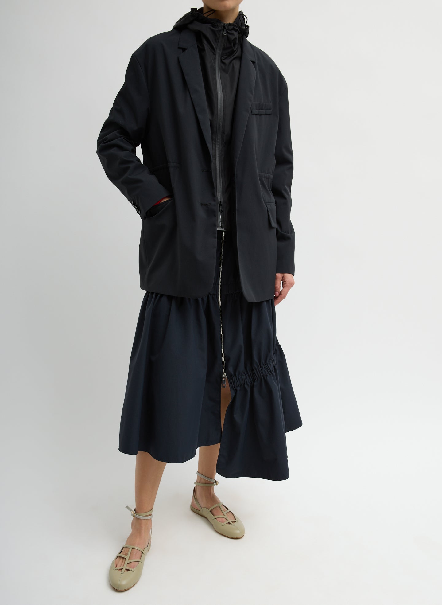 Tech Suiting Anorak Blazer With Zip Off Vest – Tibi Official