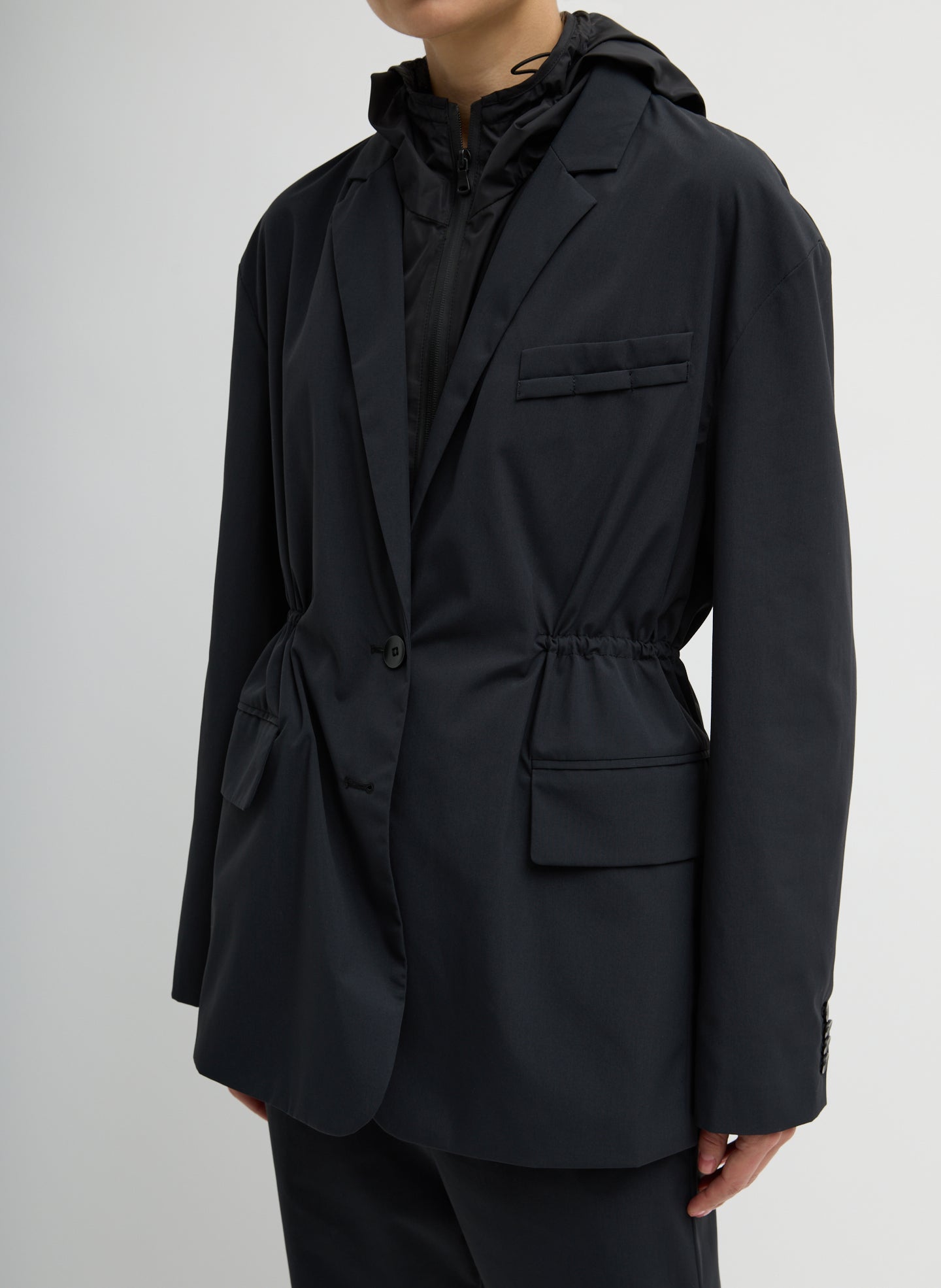 Tech Suiting Anorak Blazer With Zip Off Vest – Tibi Official