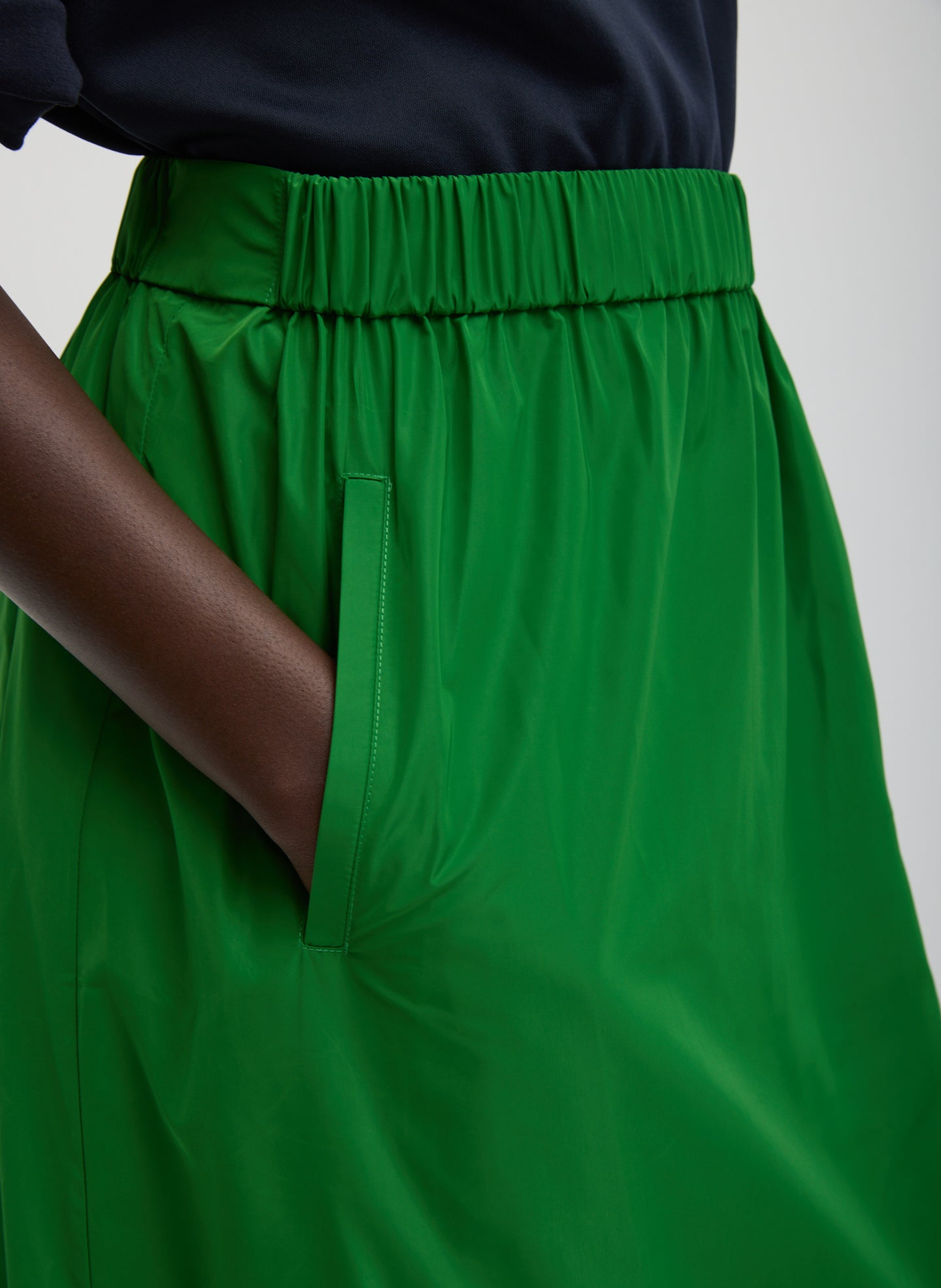 Italian Sporty Nylon Maxi Anorak Skirt