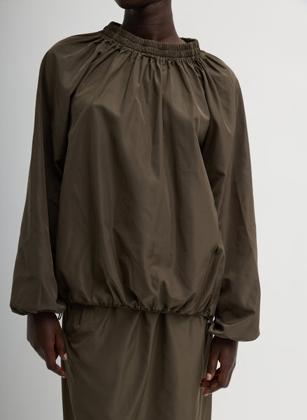 Italian Sporty Nylon Shirred Anorak Top – Tibi Official