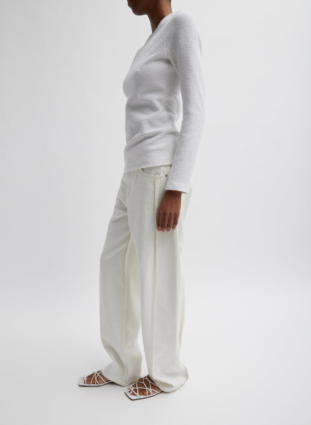 BiBi Cable Knit Long SSleeve Top with Back Round Hole