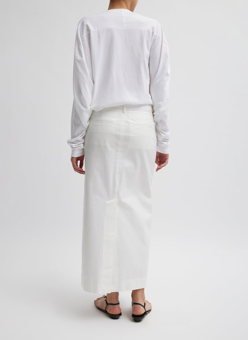 Chino Maxi Skirt White-4
