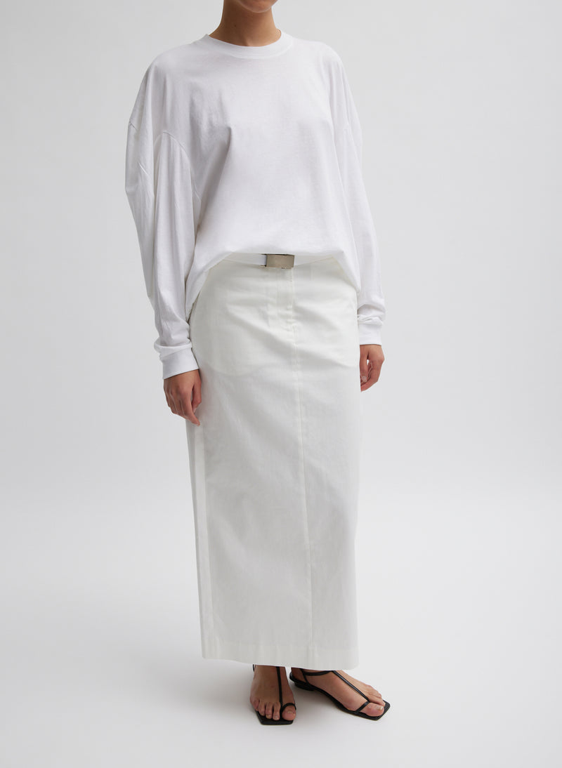 Chino Maxi Skirt White-2