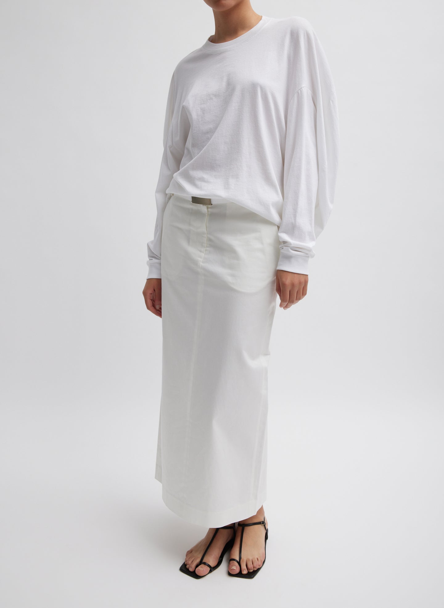 Chino Maxi Skirt - White-1