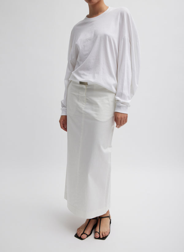Chino Maxi Skirt - White-1