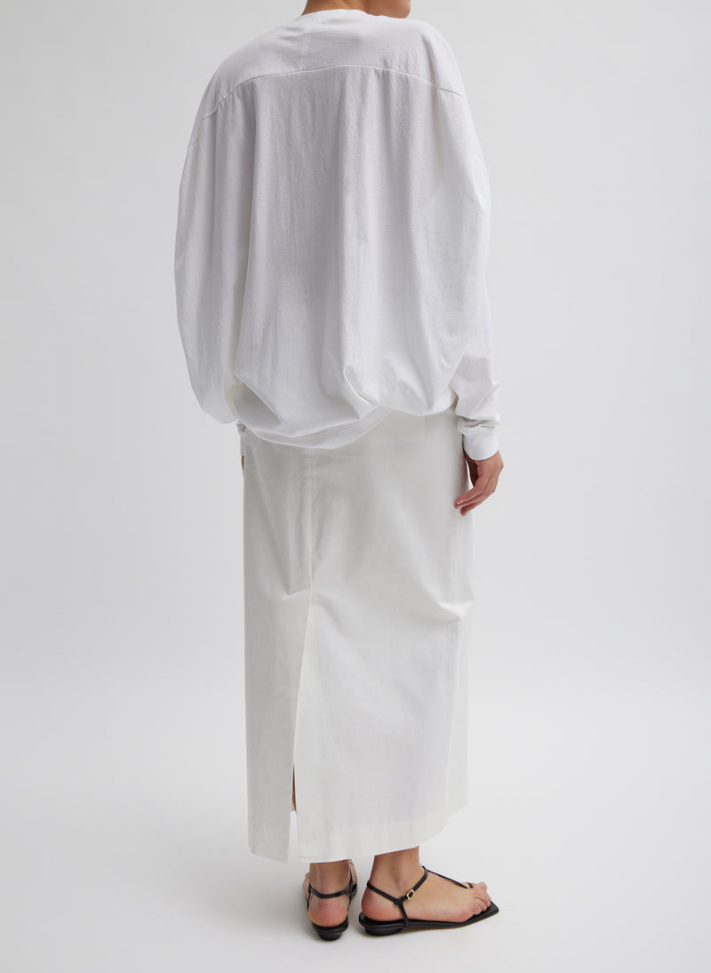 Chino Maxi Skirt White-3