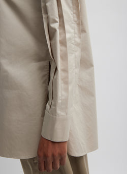 Eco Poplin Shirt With Tucked Sleeve Light Stone-2