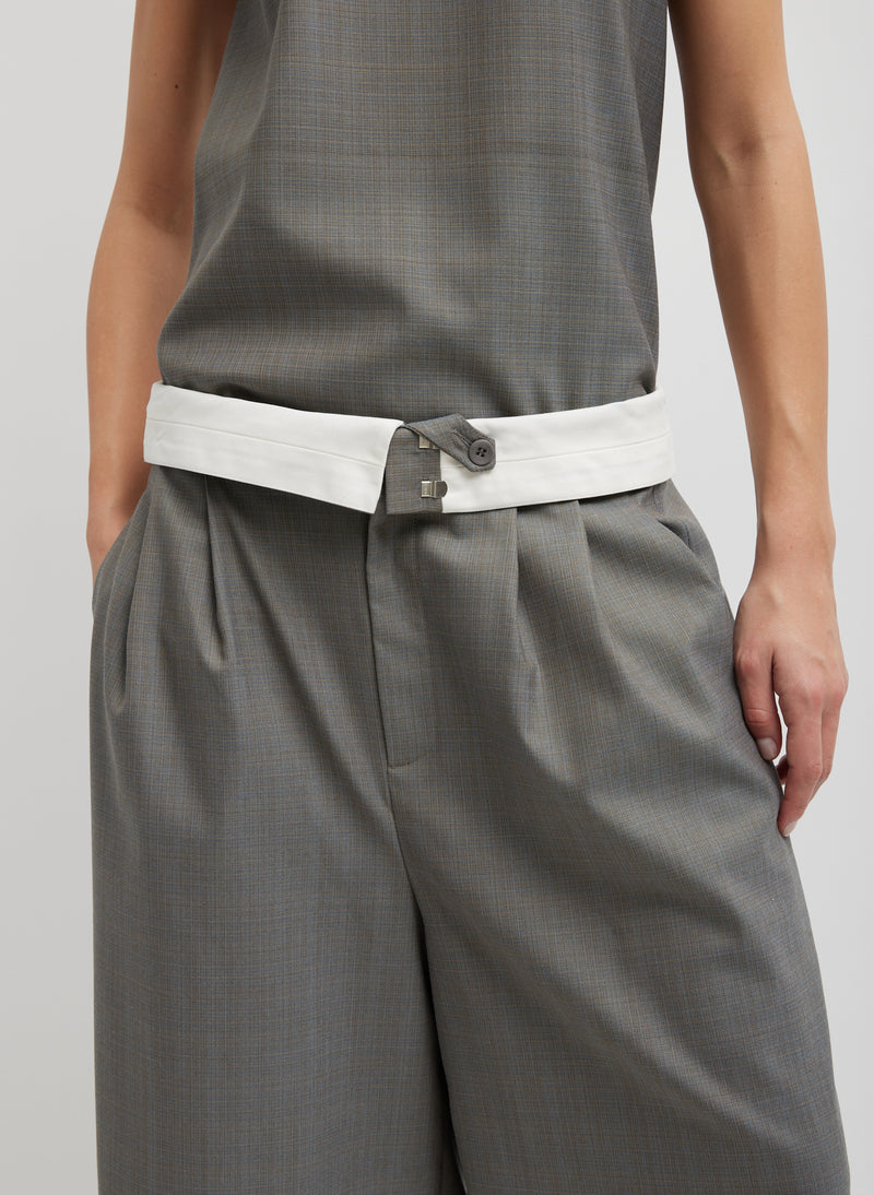 Grant Suiting Fold Over Long Short Grey Multi-3