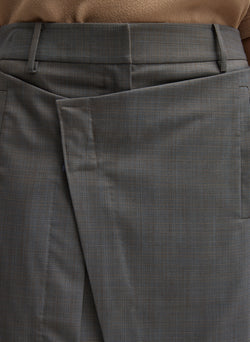 Grant Crossdye Suiting Wrap Trouser Skirt Grey Multi-2