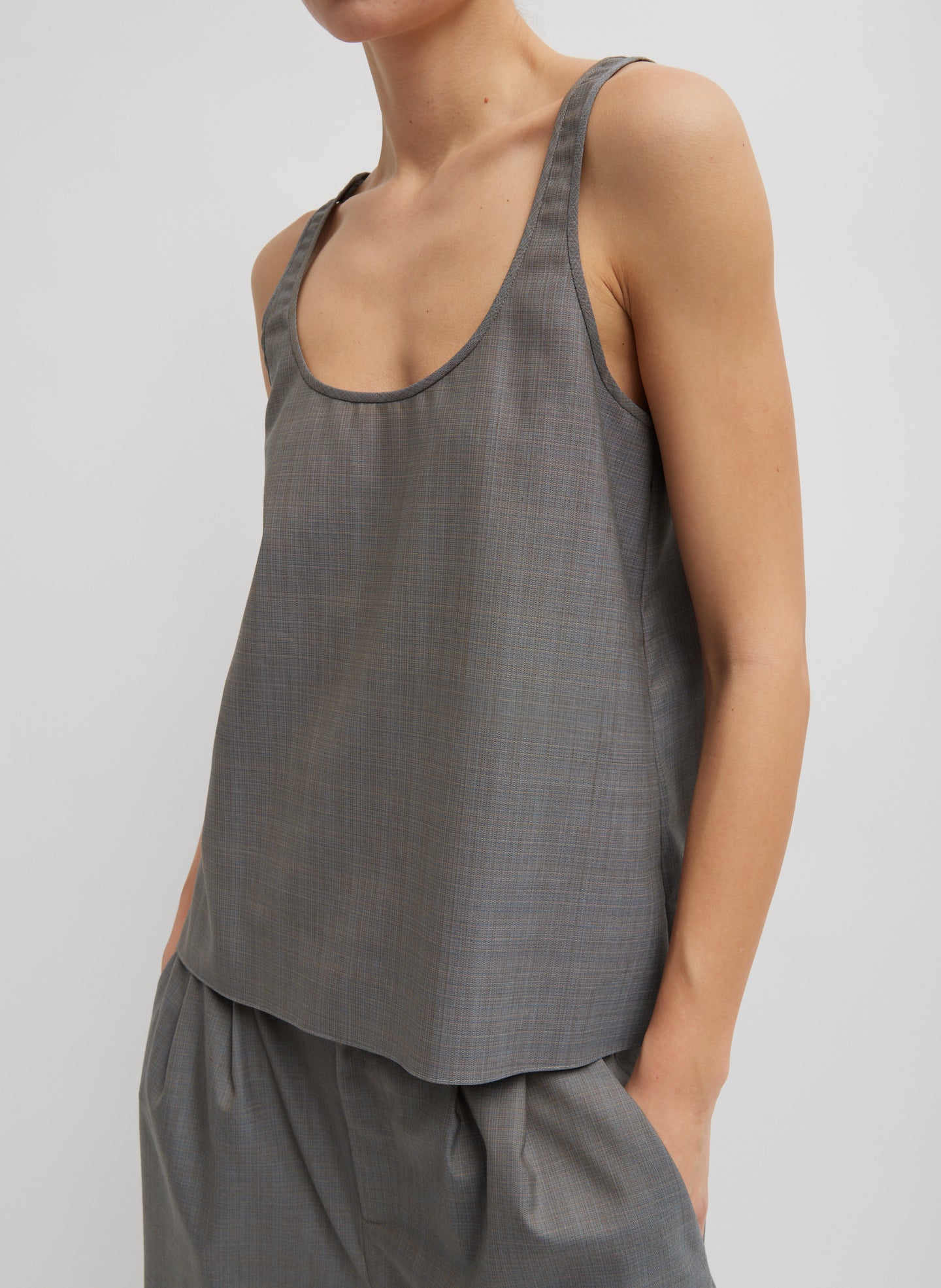 Grant Crossdye Suiting Tank Top - Grey Multi-1