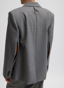 Grant Suiting Double Breasted Blazer Grey Multi-6