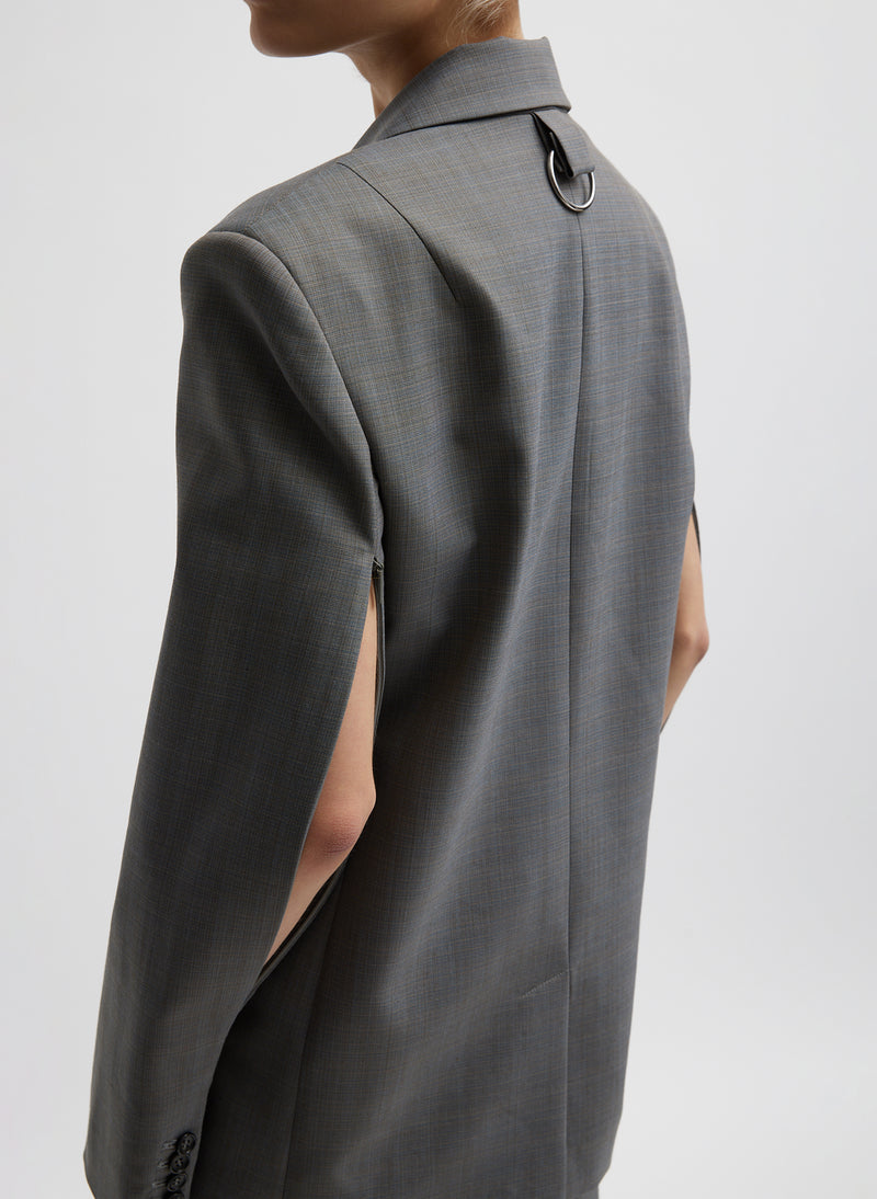 Grant Suiting Double Breasted Blazer Grey Multi-5