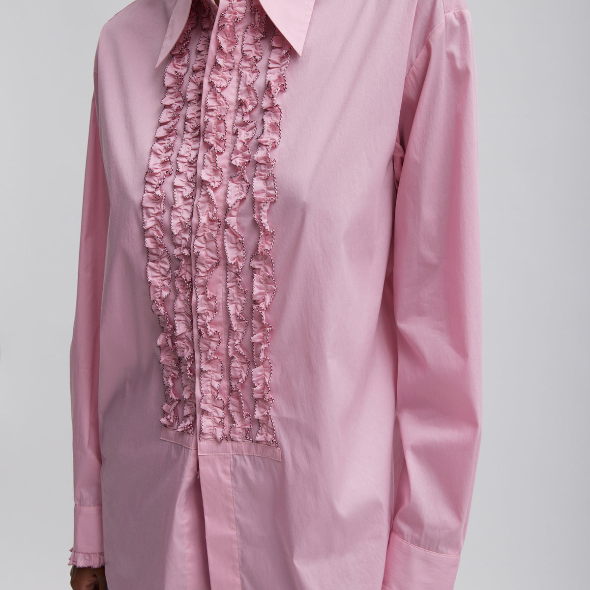 Treaturself Rose accent shirt blouse PNK Vintage 1930s Pink Silk 