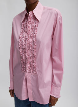 Light Weight Cotton Nylon Easy Tuxedo Shirt Pink-1