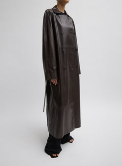 Leather Trench Chocolate Brown-4